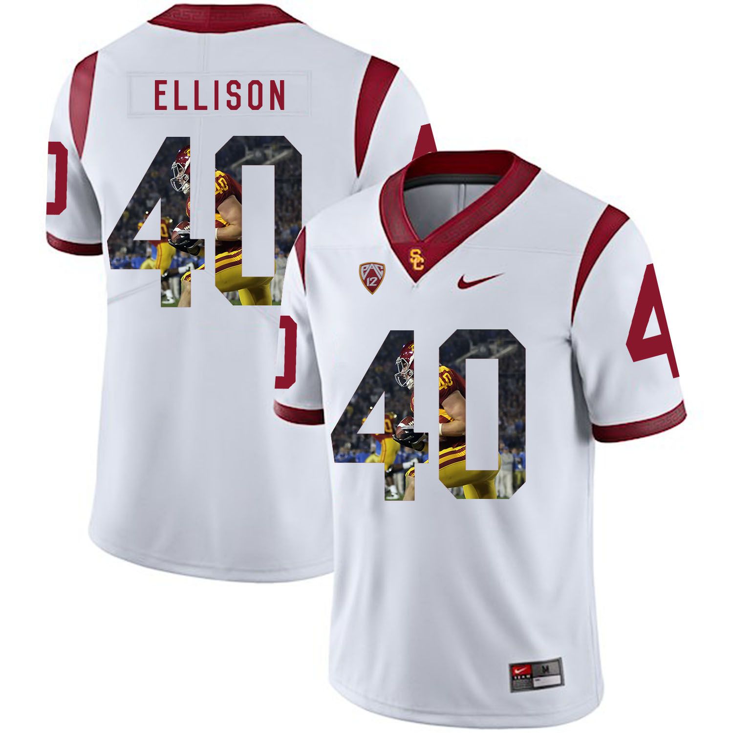 Men USC Trojans #40 Ellison White Fashion Edition Customized NCAA Jerseys